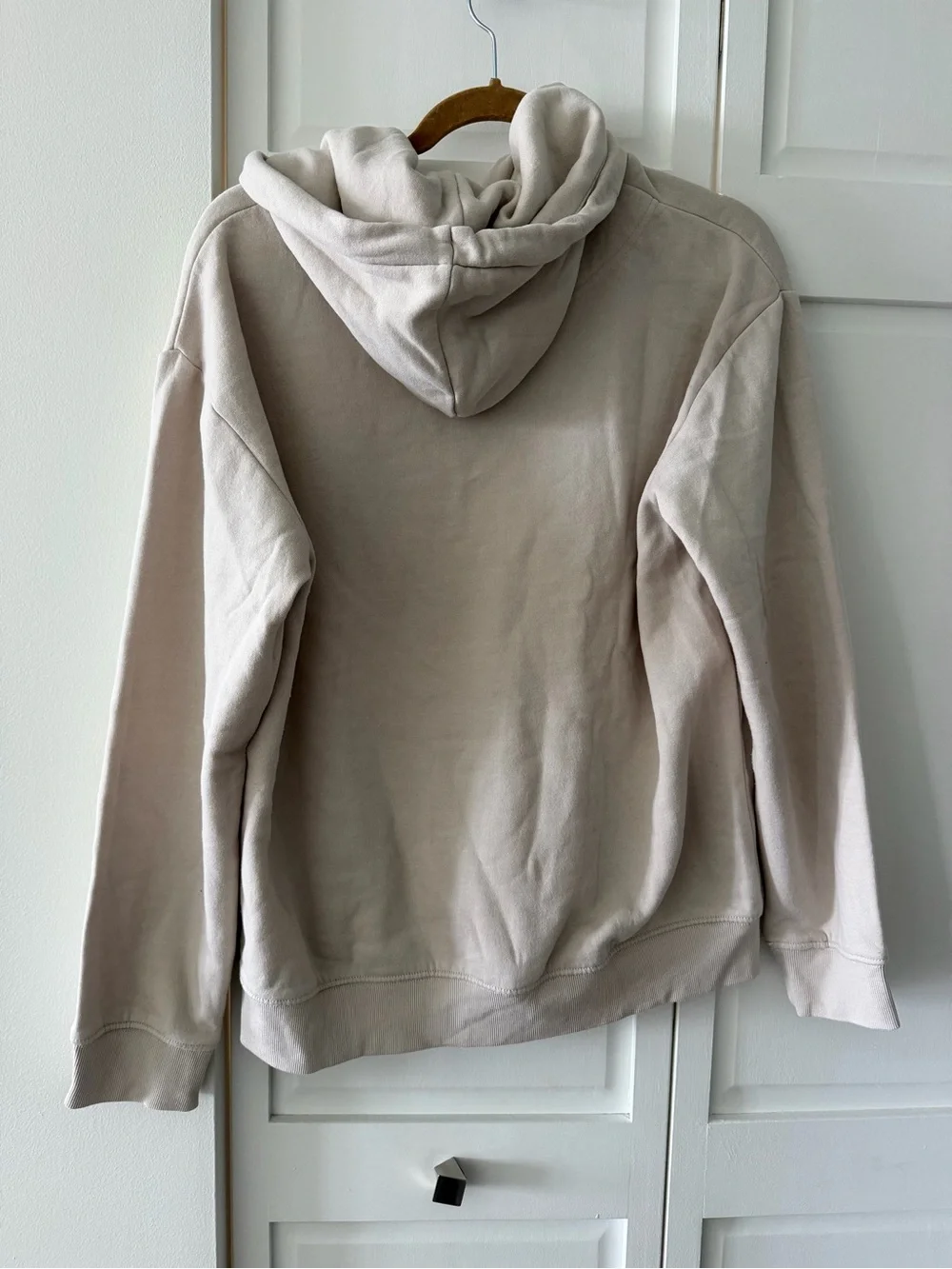 H&M Oversized Hoodie Sweatshirt Beige Taupe Size Small - Picture 10 of 14
